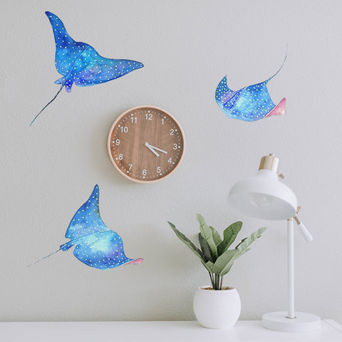 sting ray wall decals over desk