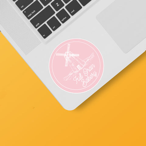 custom logo sticker on laptop