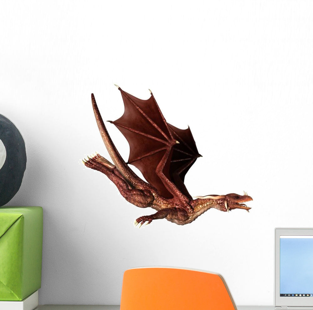 Swooping Red Dragon Wall Decal - WallMonkeys.com – Wallmonkeys