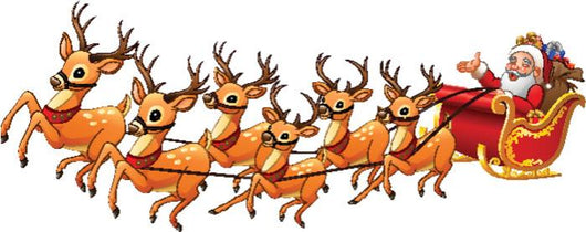 Santa Claus Rides Reindeer Wall Decal - WallMonkeys.com