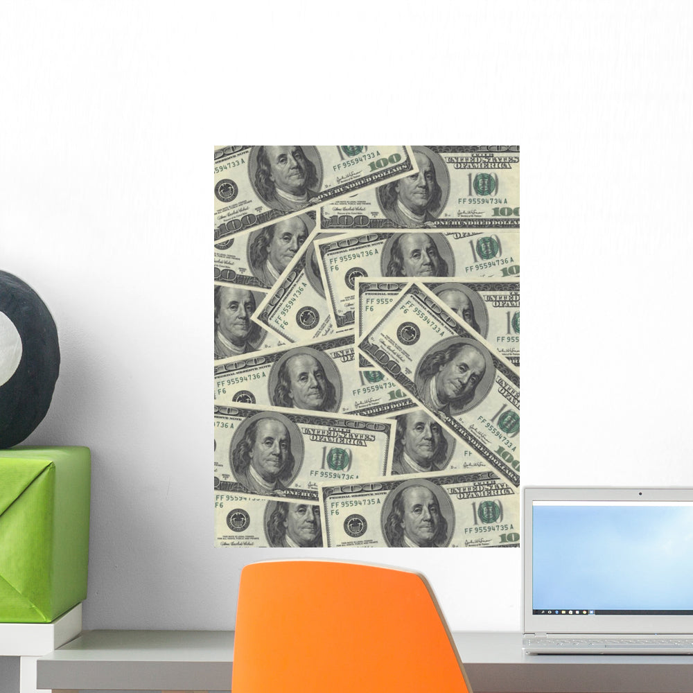 Hundred Dollar Bills Wall Mural – Wallmonkeys