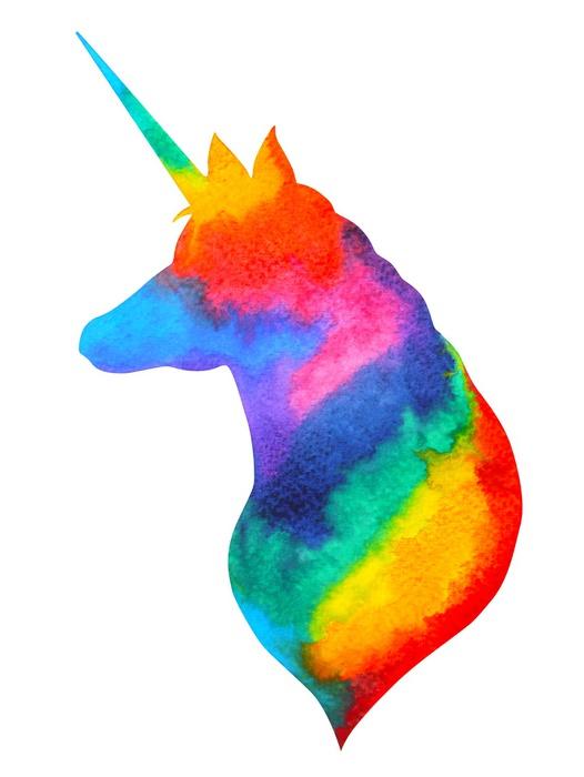 Download Unicorn Head Watercolor Rainbow Wall Decal Wallmonkeys Com