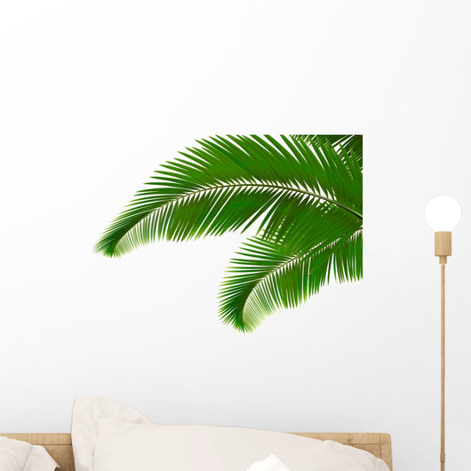 Palm Leaves White Wall Decal