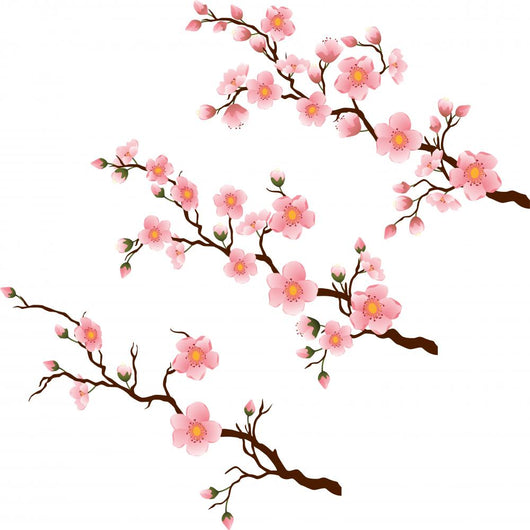 Cherry Blossom Branch 3 Wall Decal Wallmonkeys Com