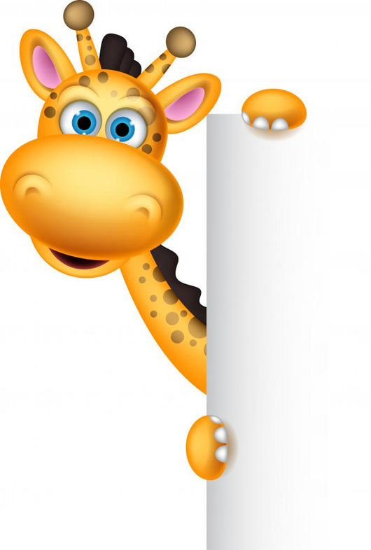 Download Cute Giraffe Cartoon with Wall Decal - WallMonkeys.com