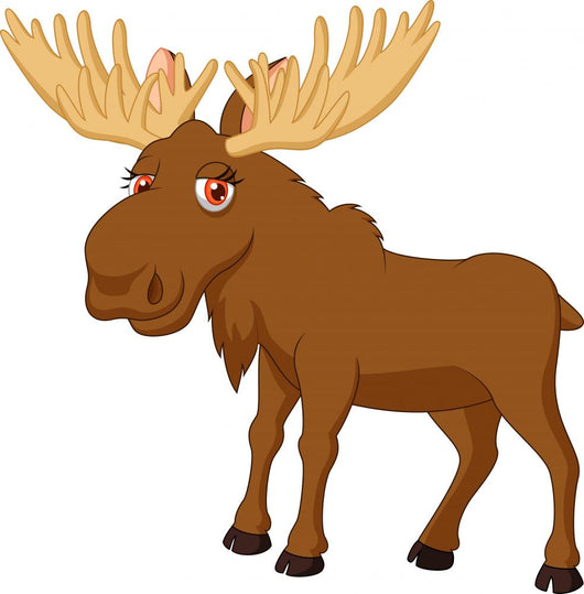 Cute Moose Cartoon Wall Decal Wallmonkeys Com