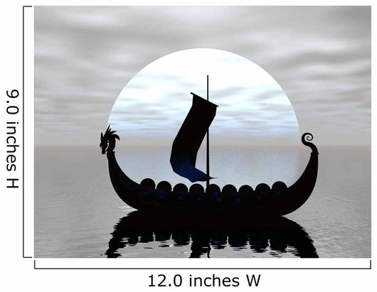 Viking Ship Silhouette Wall Mural Wallmonkeys Com