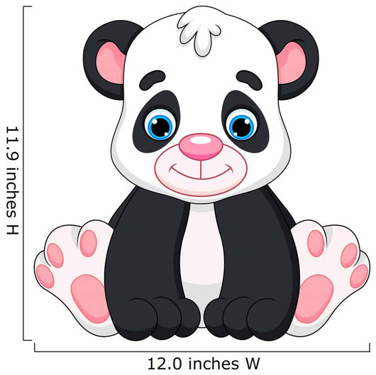 Cute Baby Panda Cartoon Wall Decal Wallmonkeys Com