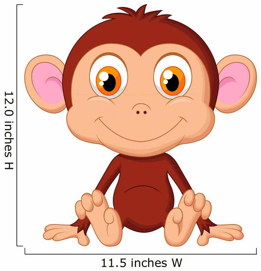 Cute Baby Monkey Cartoon Wall Decal Wallmonkeys Com