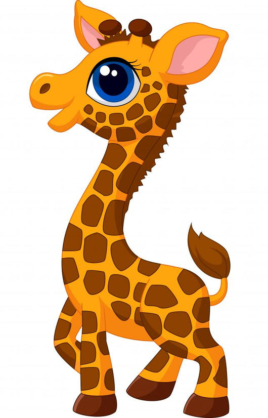 Cute Baby Giraffe Cartoon Wall Decal – WallMonkeys.com