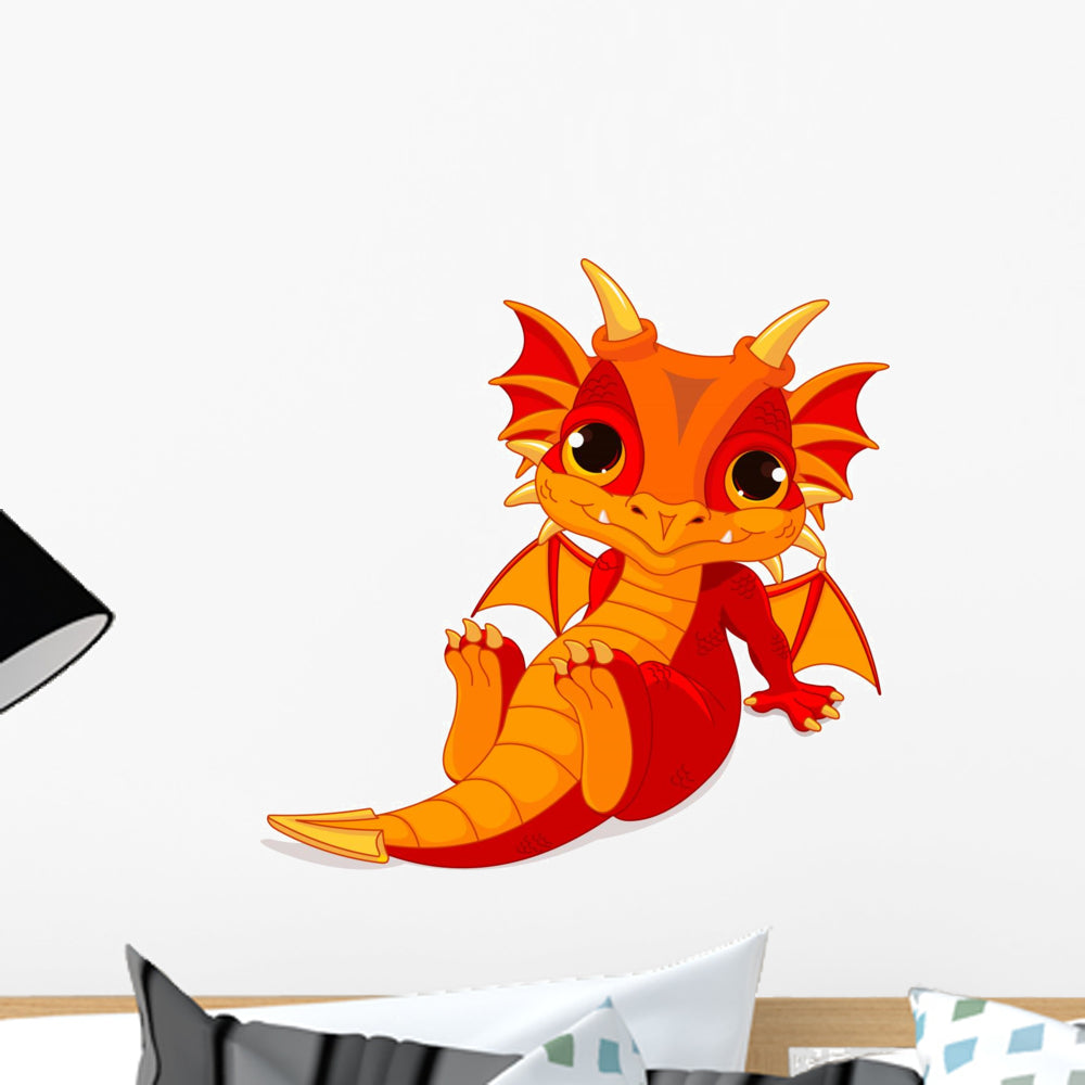 Cute Baby Dragon Wall Decal – Wallmonkeys