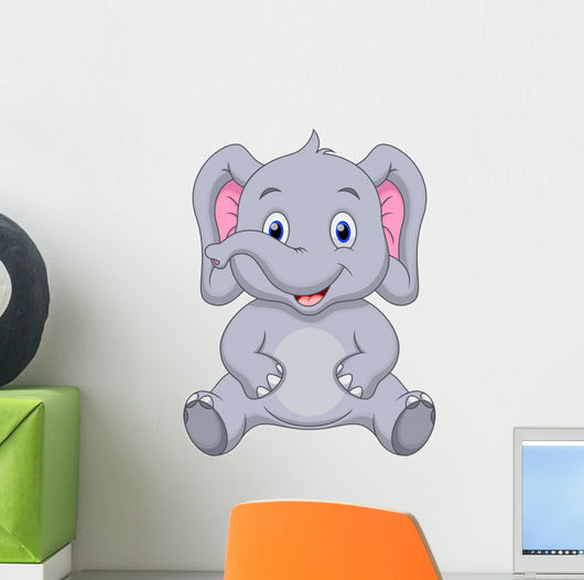 Cute Baby Elephant Wall Decal