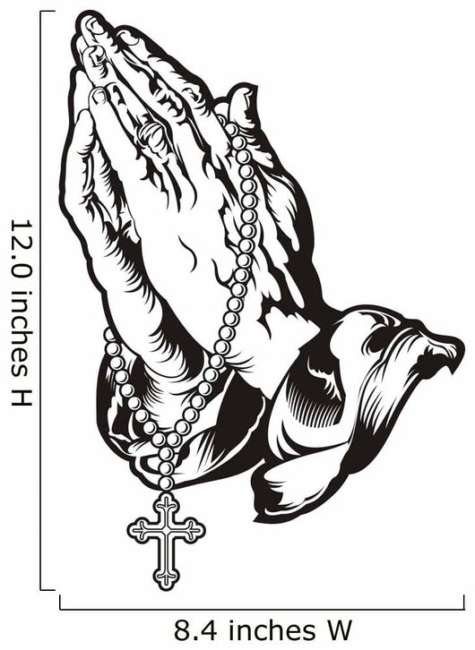 Praying Hands with Rosary Wall Decal – WallMonkeys.com