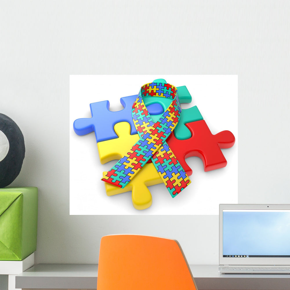 Puzzleteile Mit Autismusschleife Wall Decal - WallMonkeys.com – Wallmonkeys