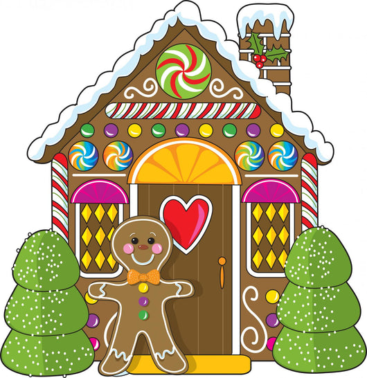Gingerbread House and Man Wall Decal - WallMonkeys.com – Wallmonkeys
