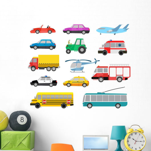 Cartoon Cute Cars Wall Decal Sticker Set - WallMonkeys.com – Wallmonkeys