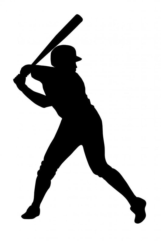 Black Silhouette Baseball Player Wall Decal - WallMonkeys.com