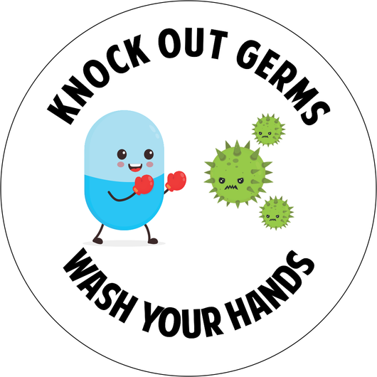 Wash Your Hands Sticker | Knock Out Germs – Wallmonkeys