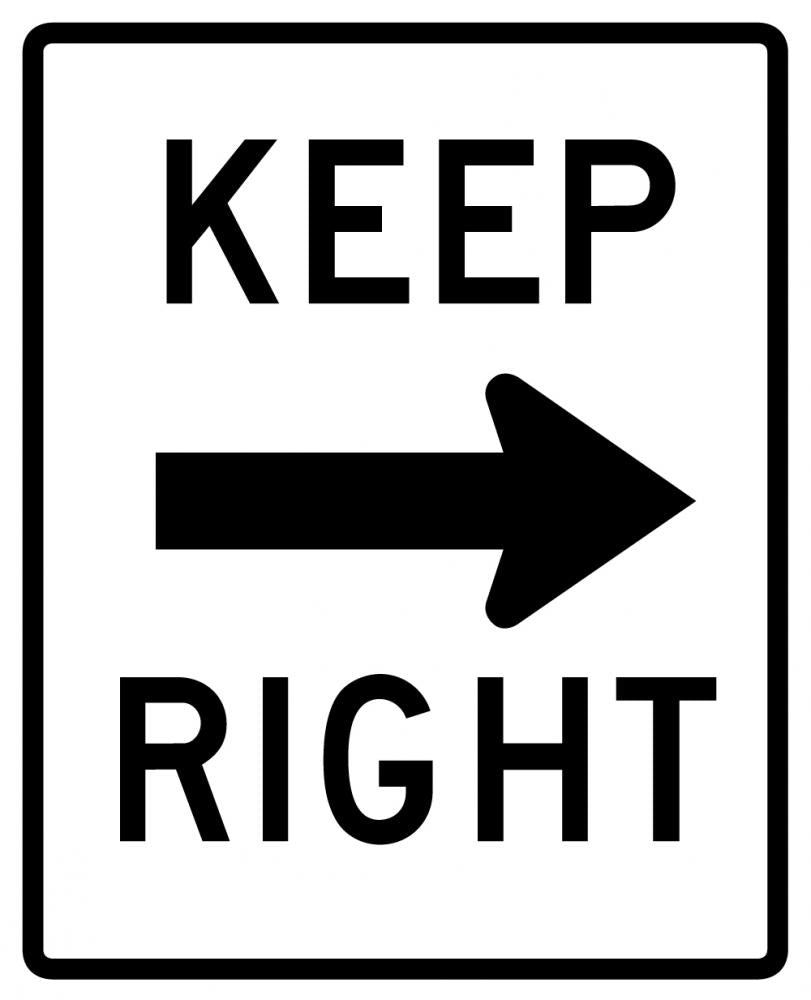 Знак 7.19. Keep right.