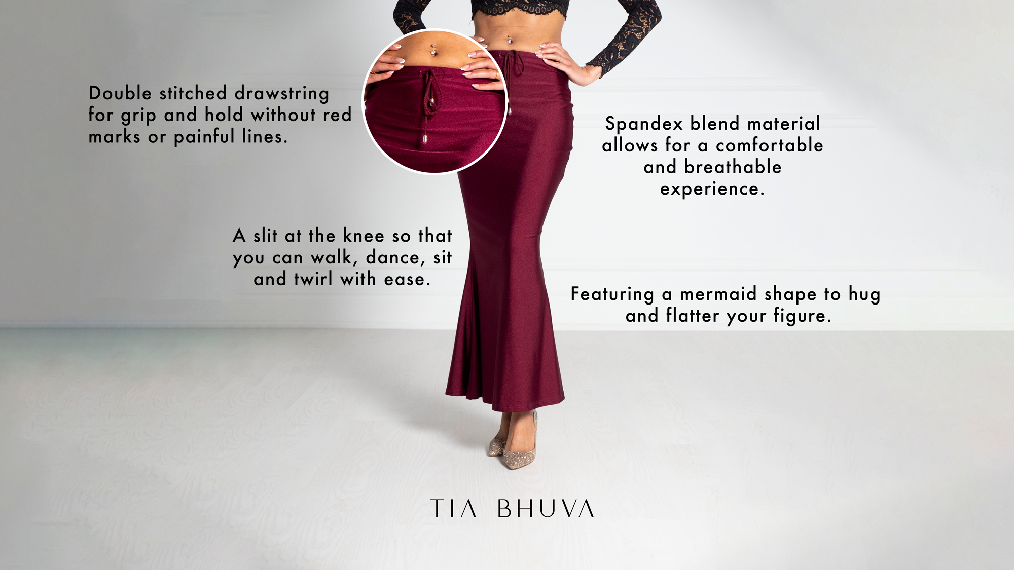 Petite 36 Saree Silhouettes, Mermaid Saree Shapewear Petticoats –  TiaBhuva.com