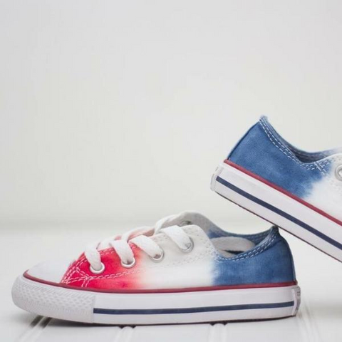 Tie Dye Faded Converse Shoes Red White 