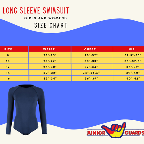 Swimsuit Size Chart – Jr Guards