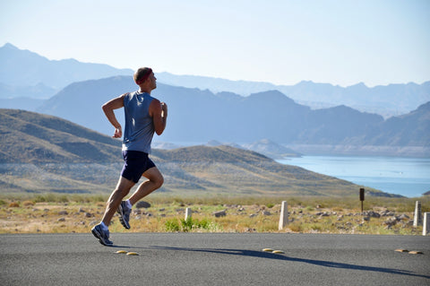 Man running training badminton fitness endurance