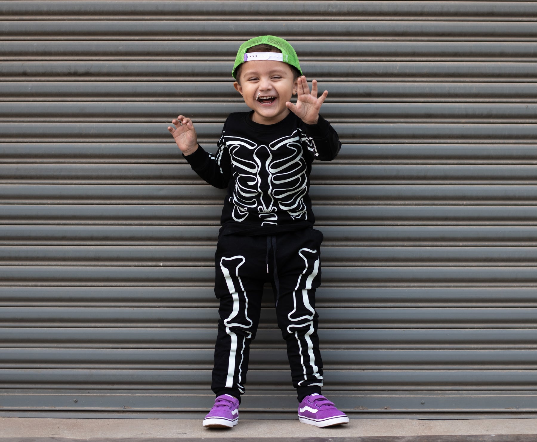 Boys Halloween Glow In The Dark Skeleton Jogger Pants