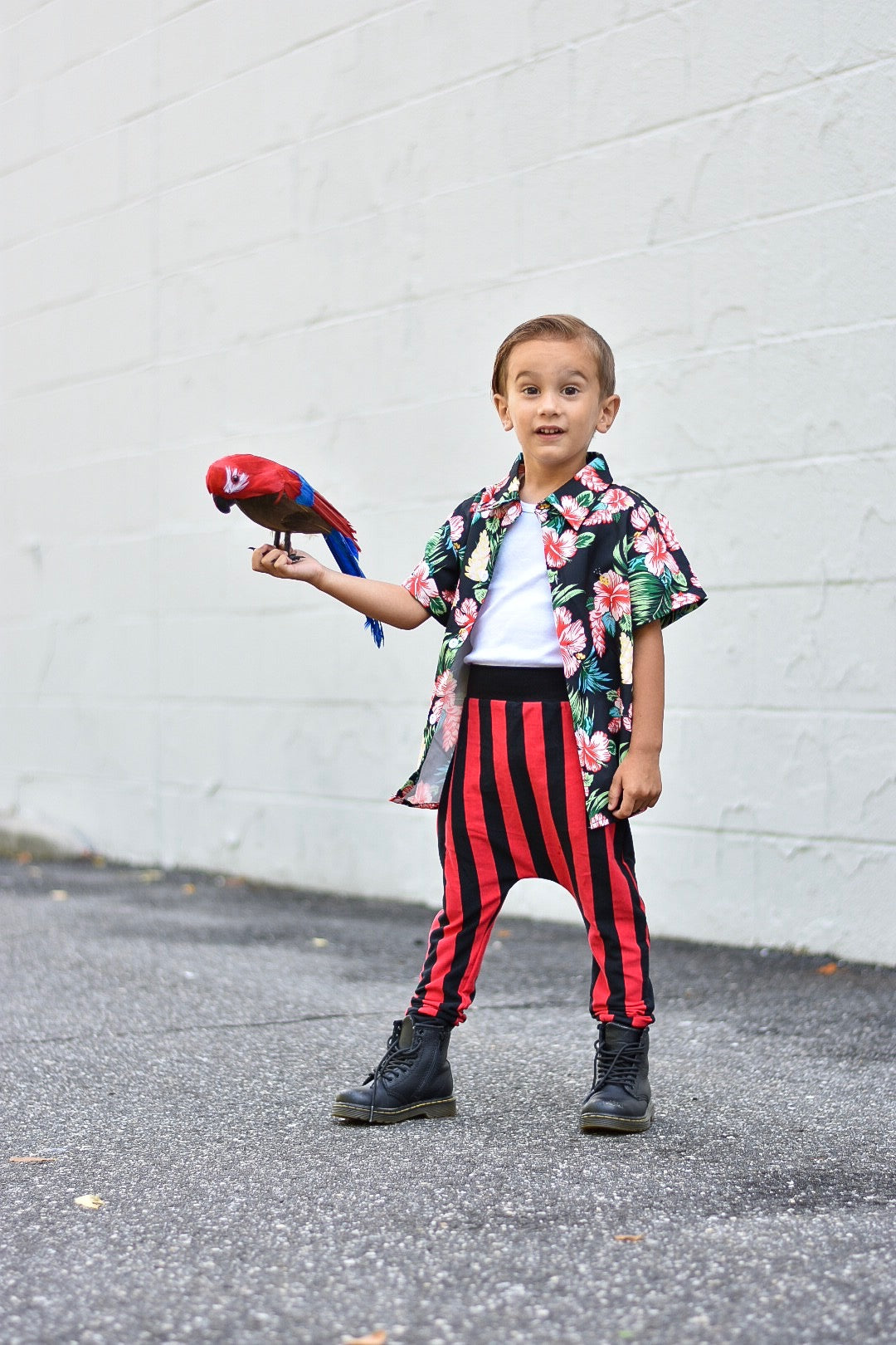 black red striped pants