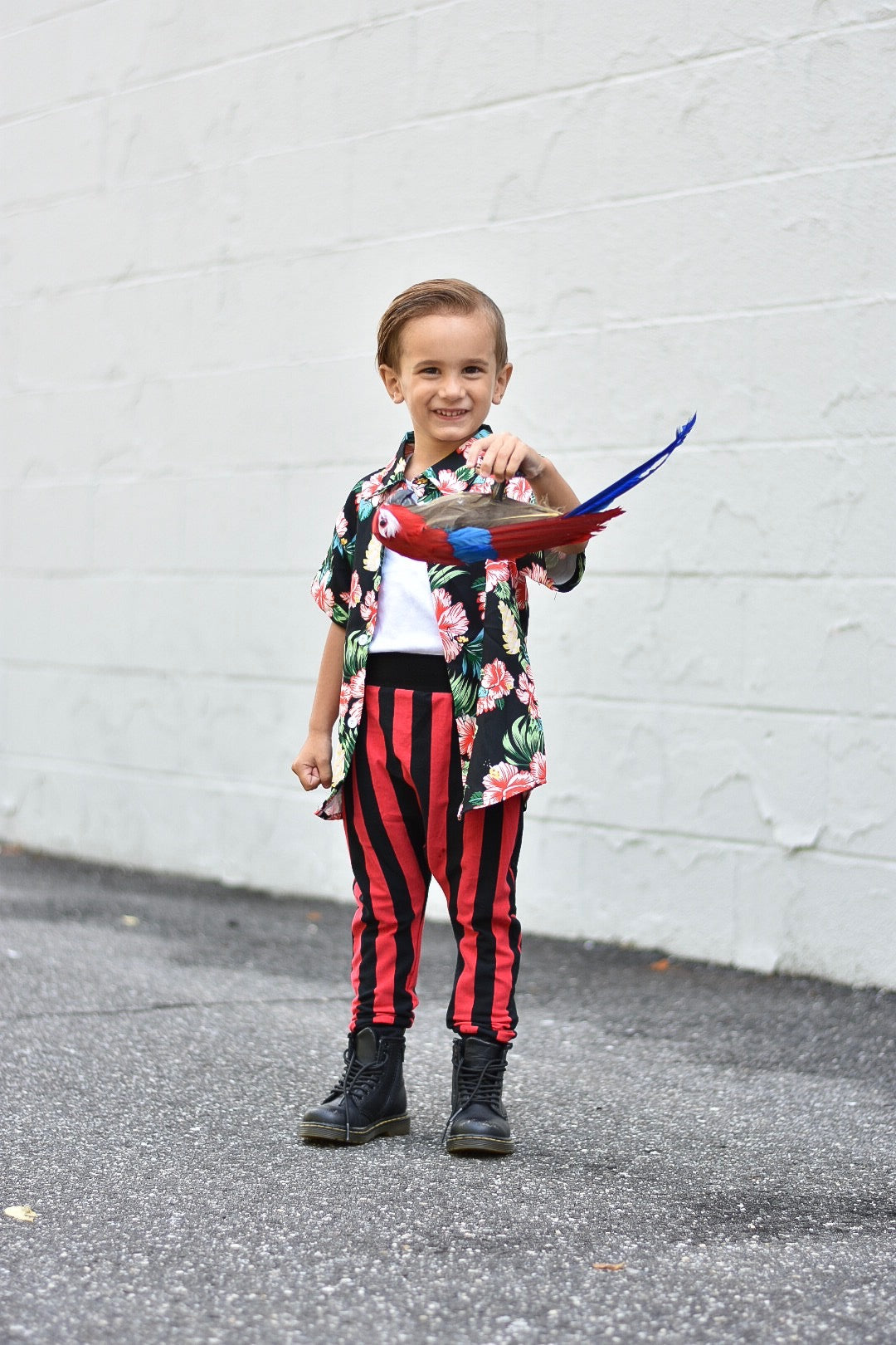 black red striped pants