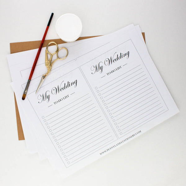 Diy Wedding To Do List Notepad With Free Printable Penny Lane