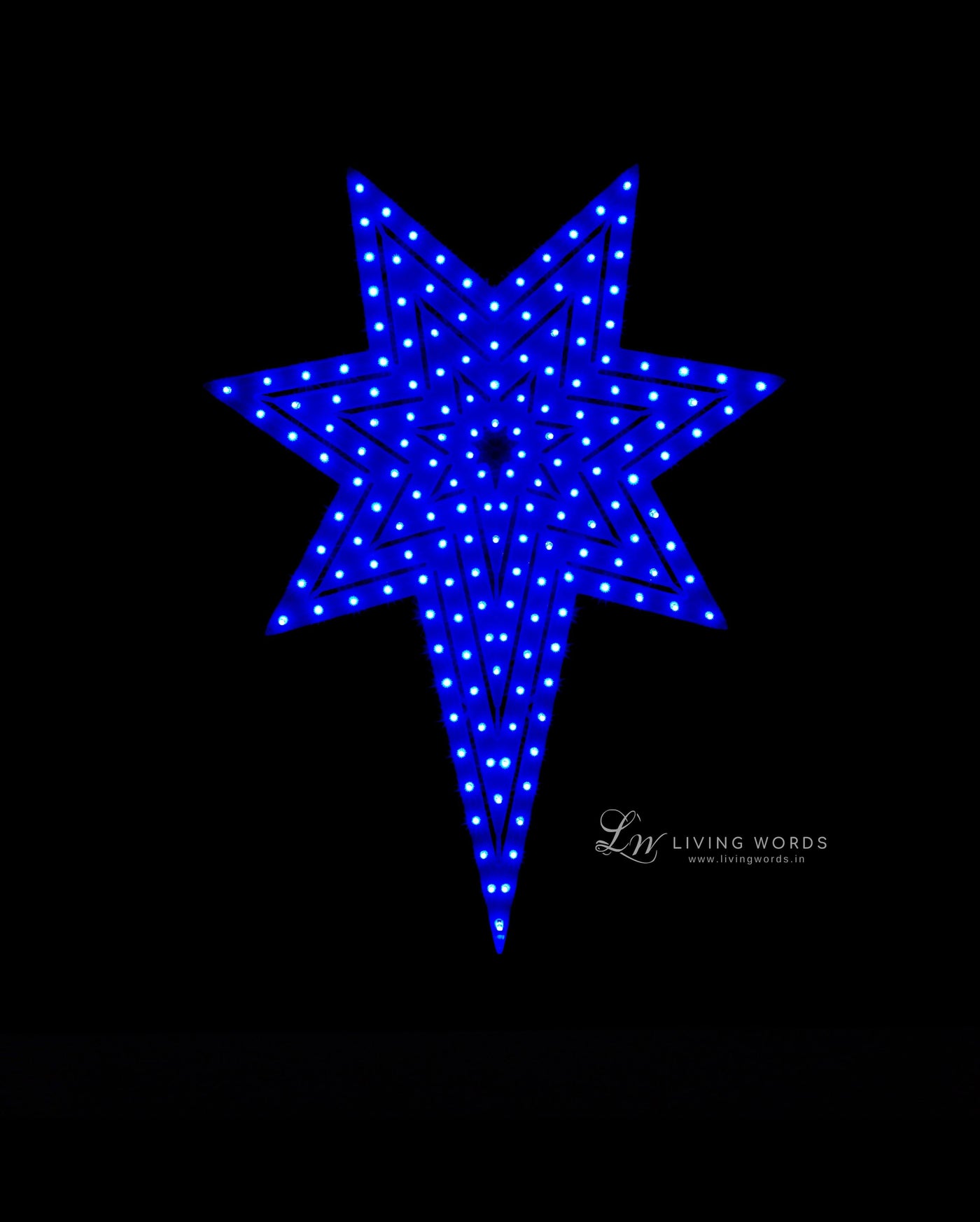 blue led star