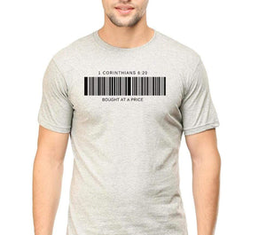 Living Words Men Round Neck T Shirt S / Grey Melange Bought at a Price - Christian T-Shirt