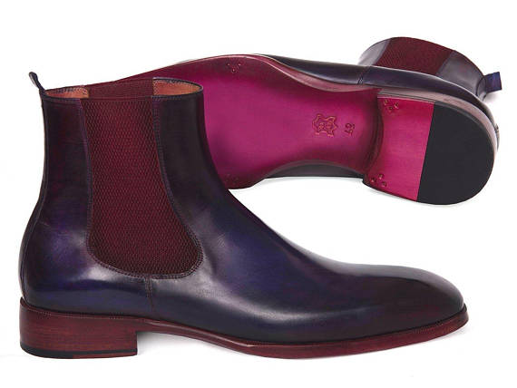 purple chelsea boots