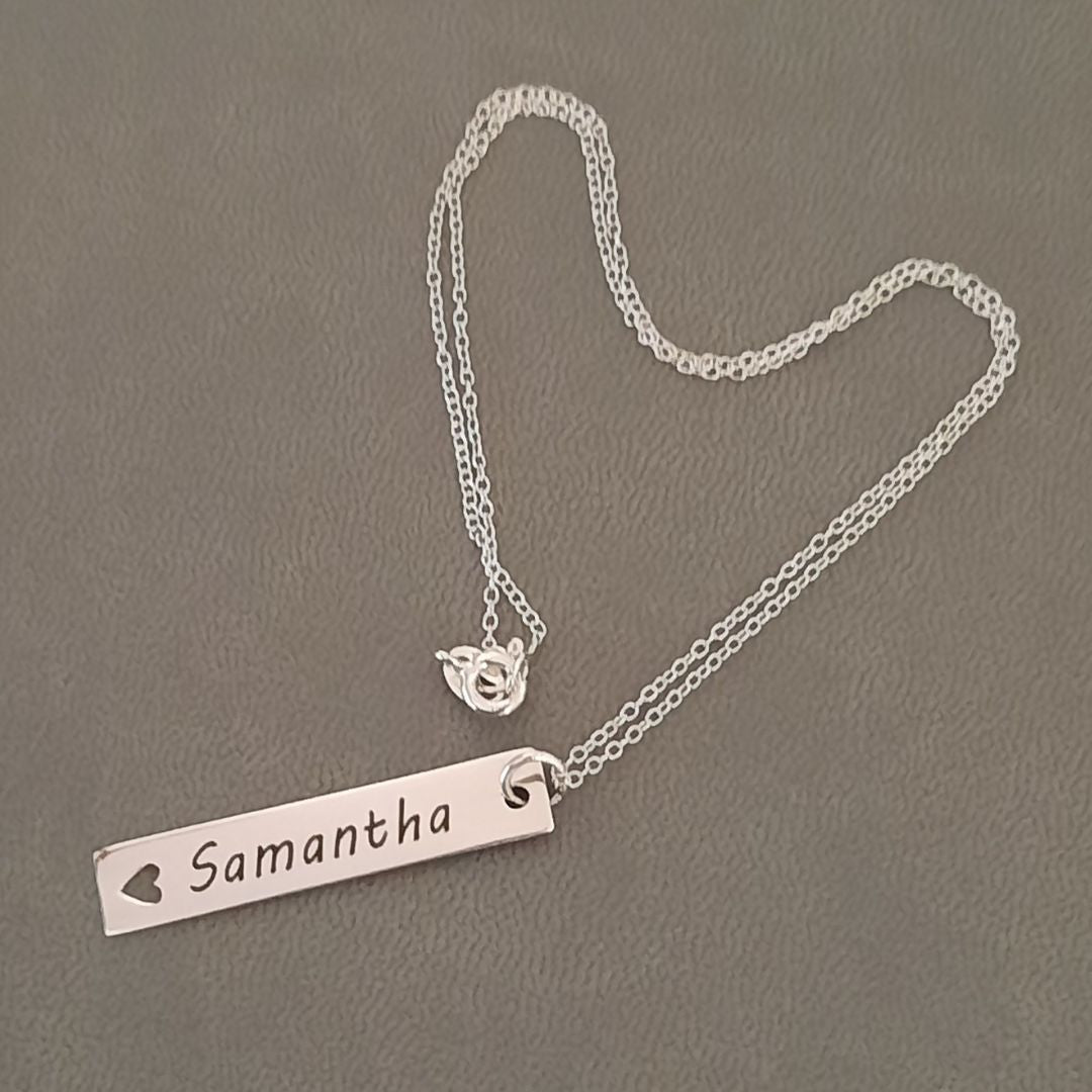 Flat Necklace Bar With Name - Personalised Bar Necklaces Ireland