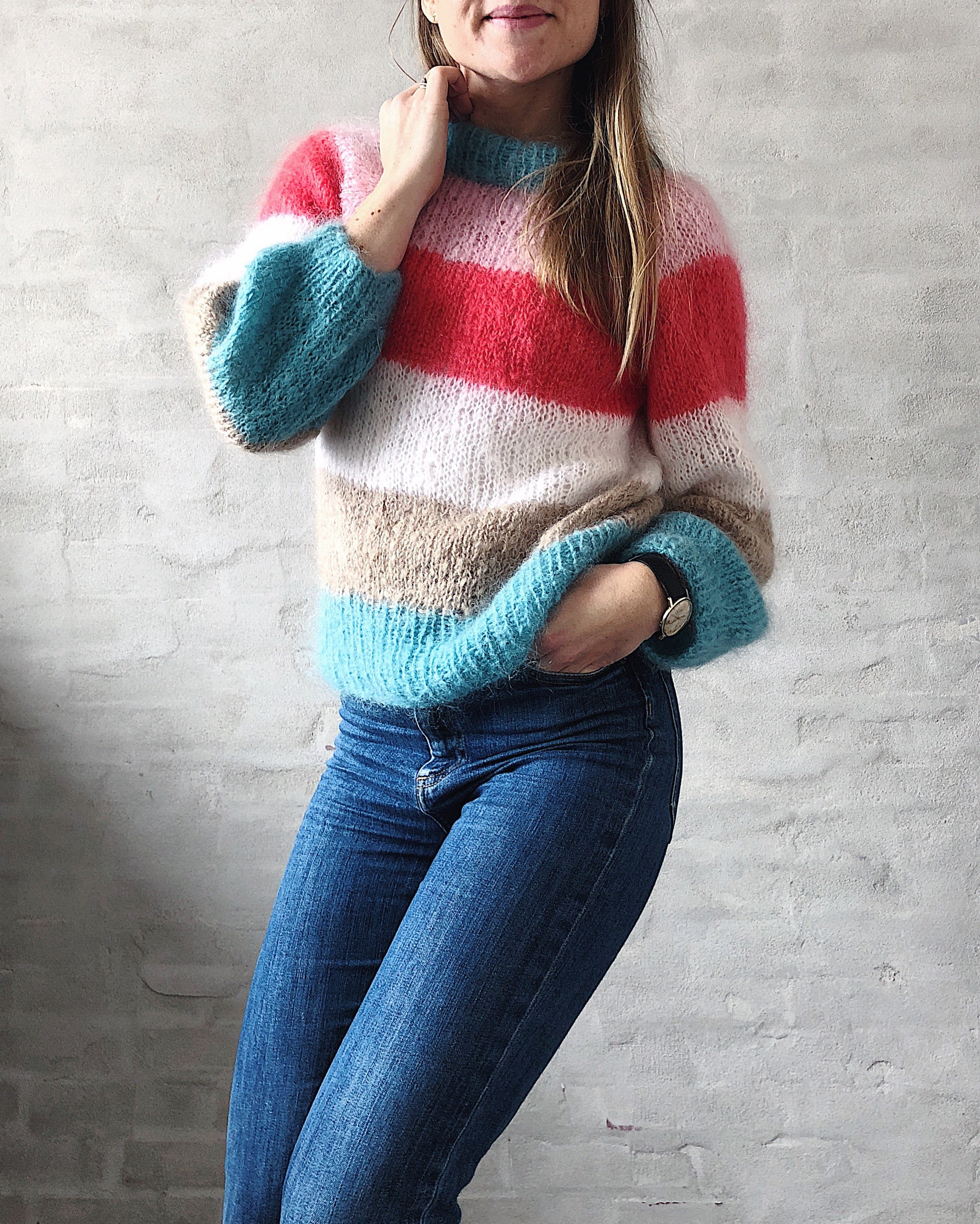 Chunky Sally Sweater – Mille Fryd Knitwear knitting patterns, Brede striber, Cashmere