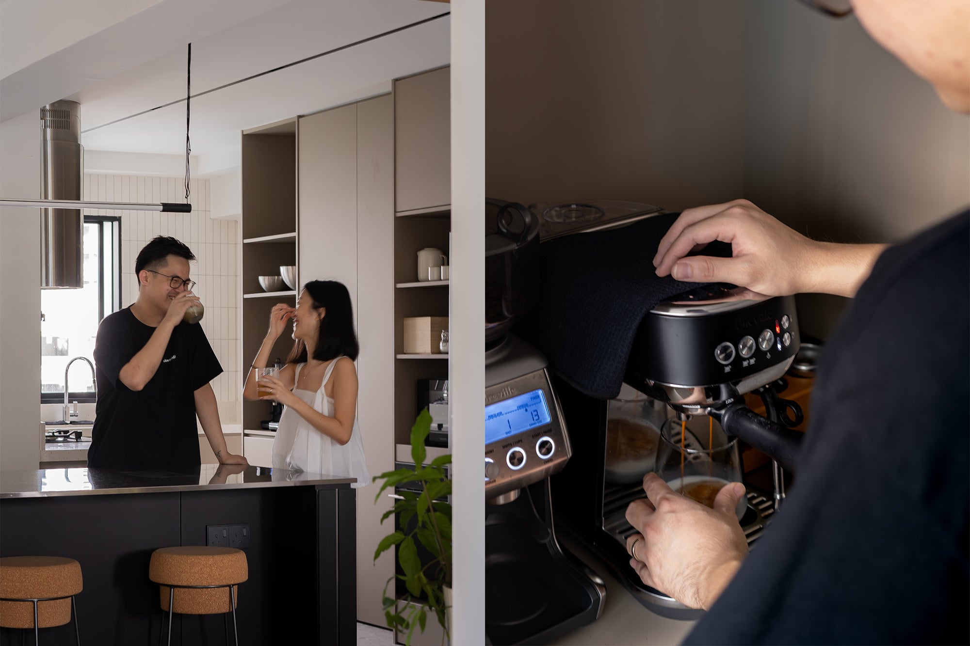 Shot of couple drinking coffee happily