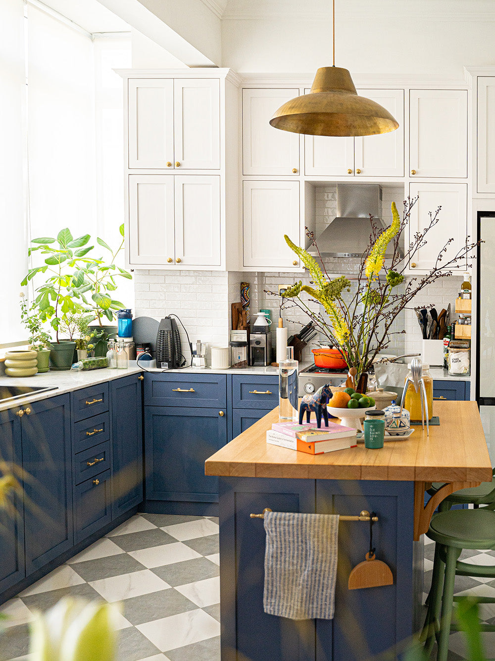 Kitchen space with plants and collectables as home decor