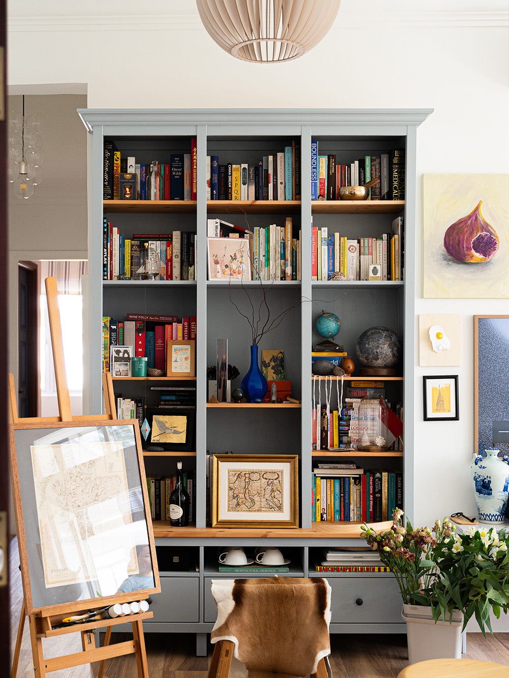 Wilson's bookcase showcasing his collection of books