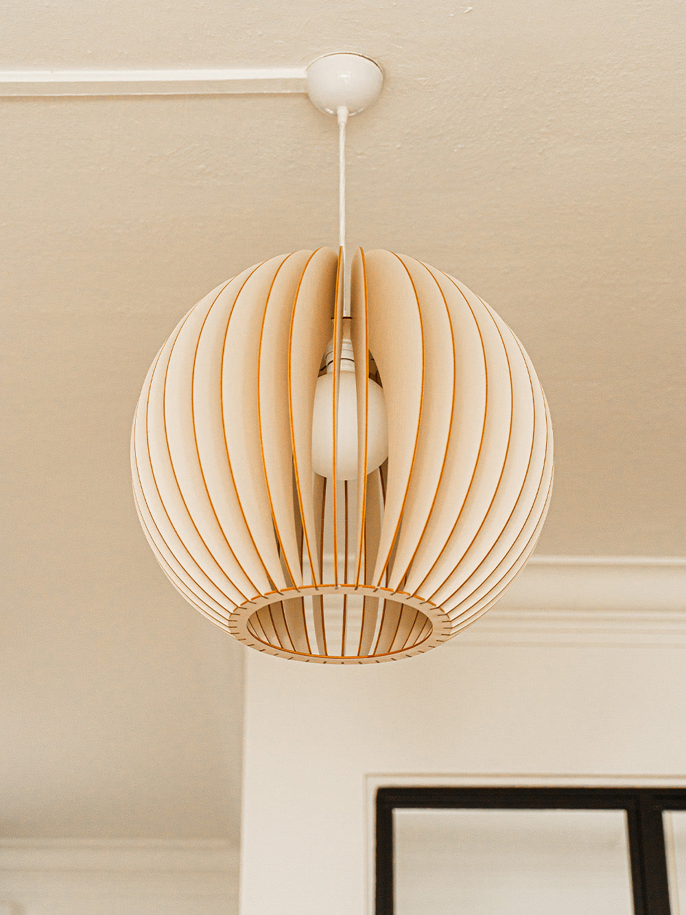 Sphere Wooden Pendant Light