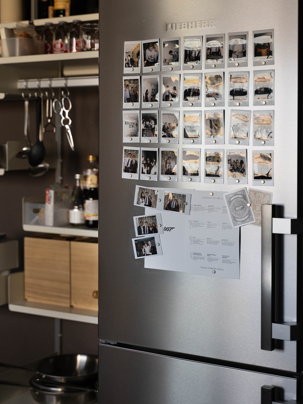 Polaroids on a liebherr fridge