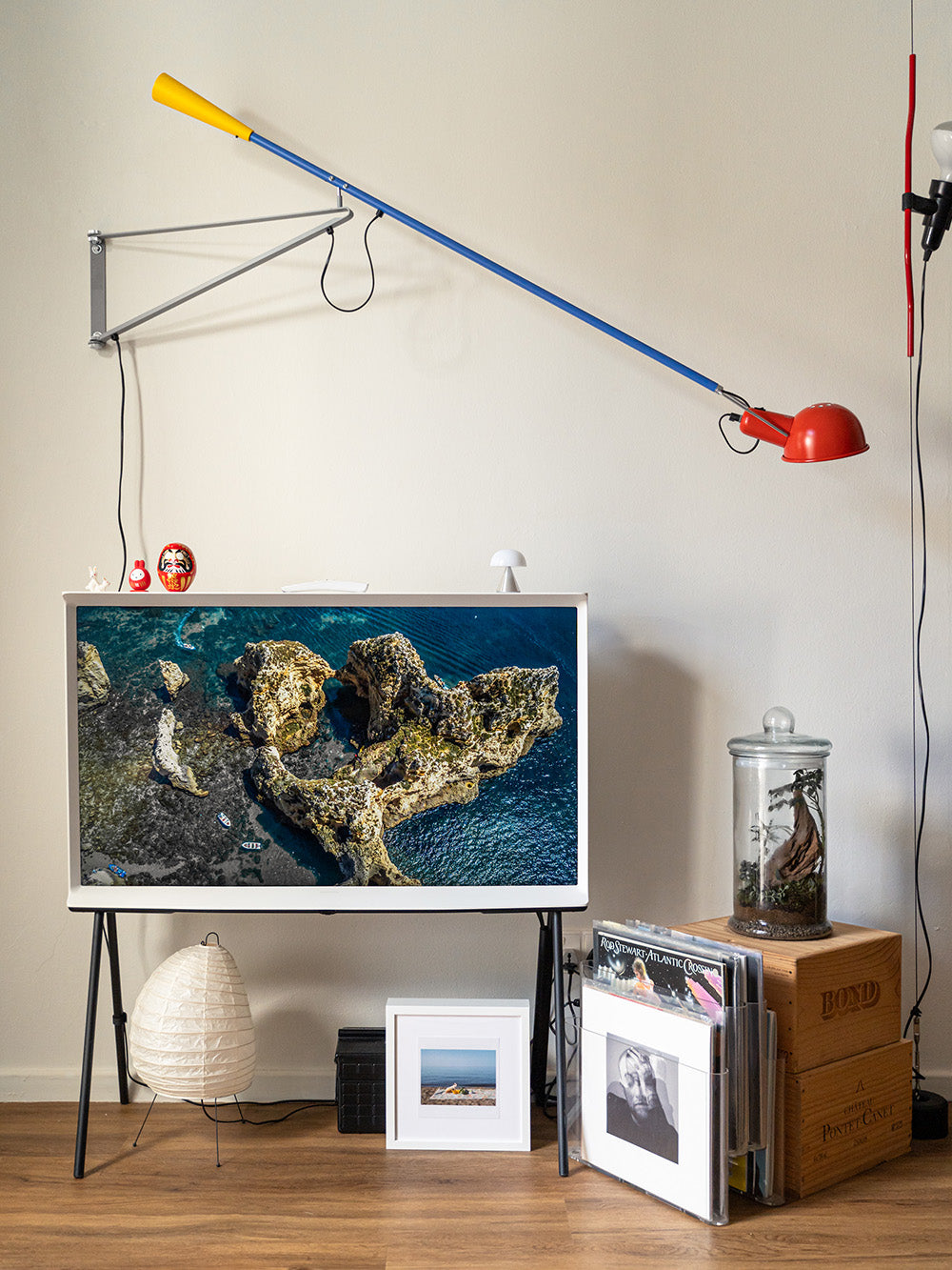 Flos Lamp and Samsung Frame Television