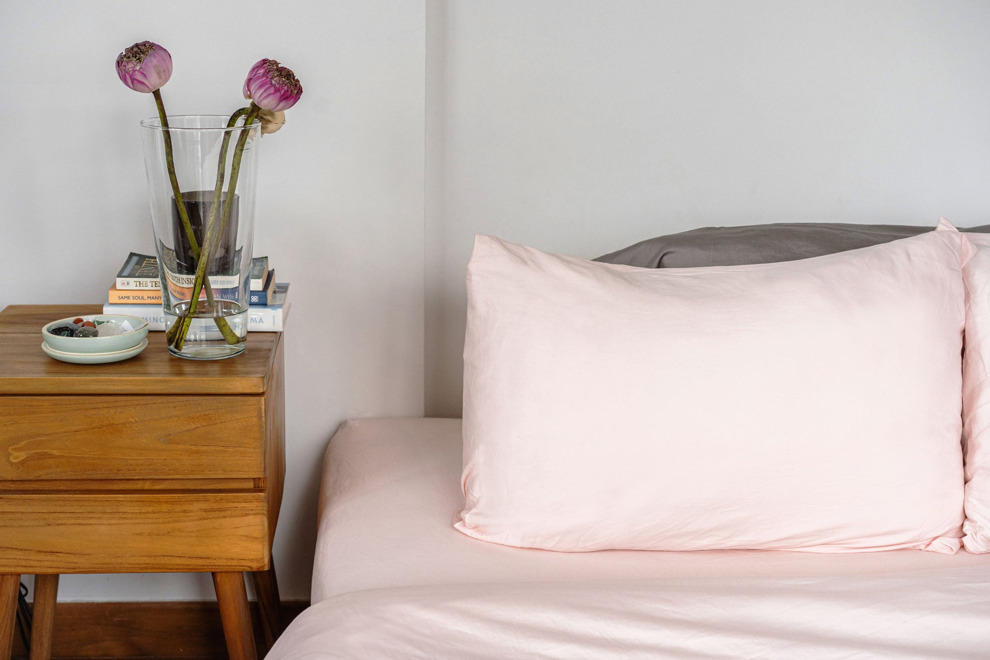 SOJAO organic cotton bedding in blush pink 