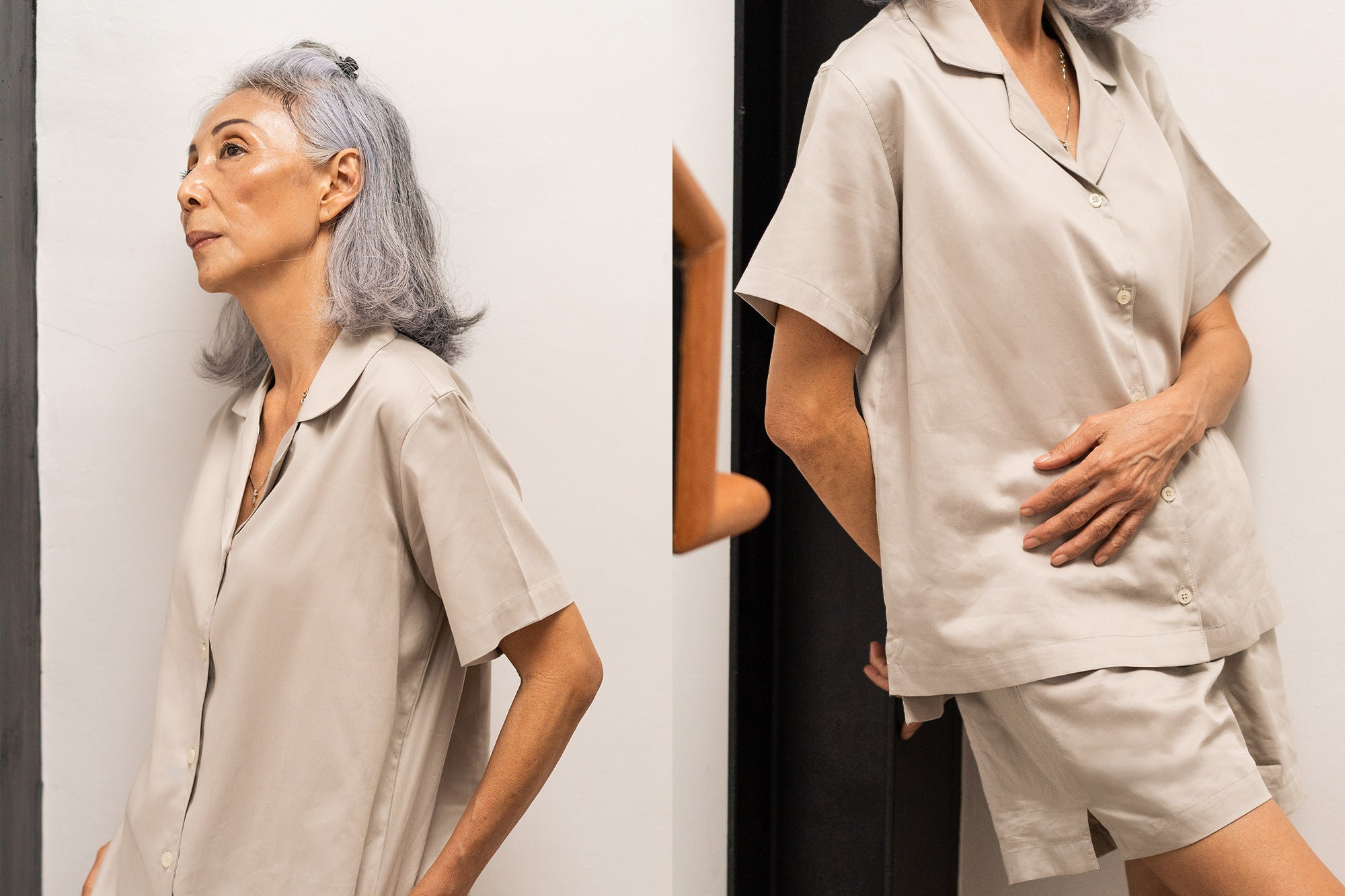 senior model ageing well singapore ethical fashion singapore organic cotton loungewear