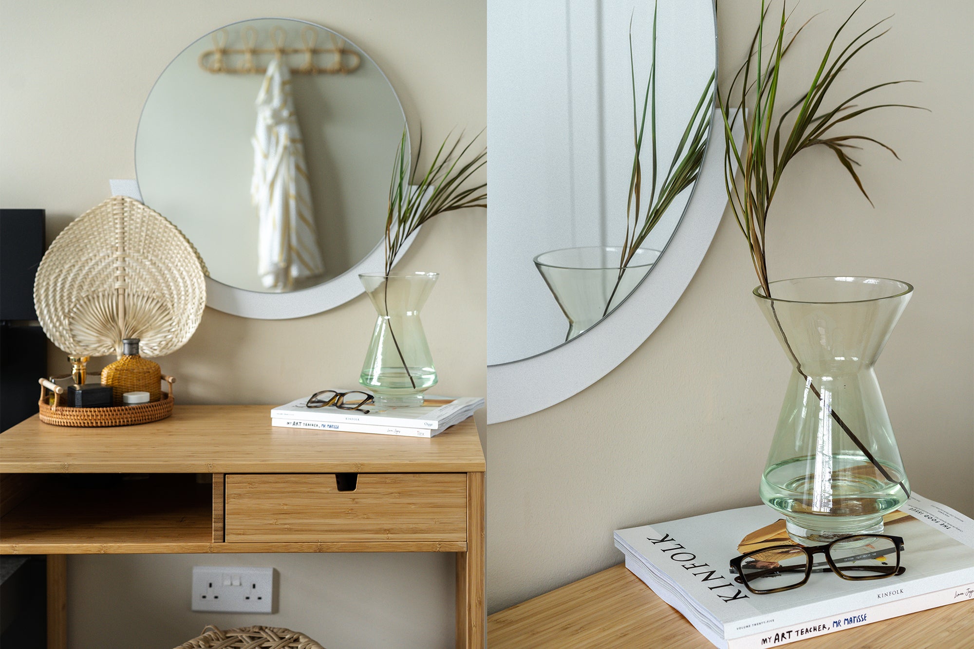 ikea bamboo dresser with mirror