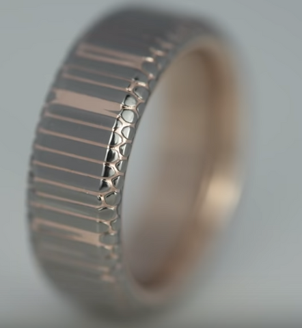 Unique and custom handmade rings with 18k rose gold and superconductor material