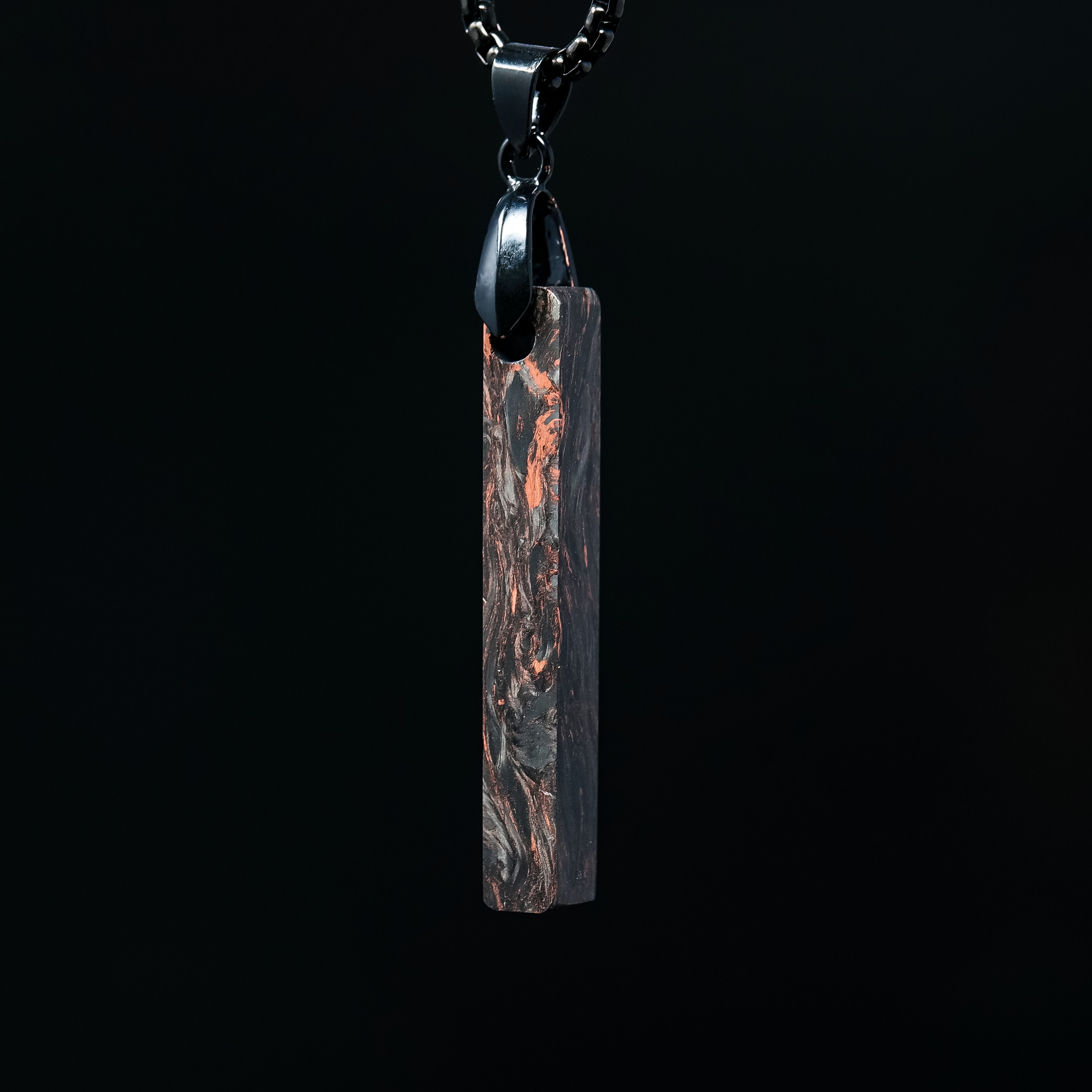 Image of Copper Burl Carbon Fiber Bar Pendant