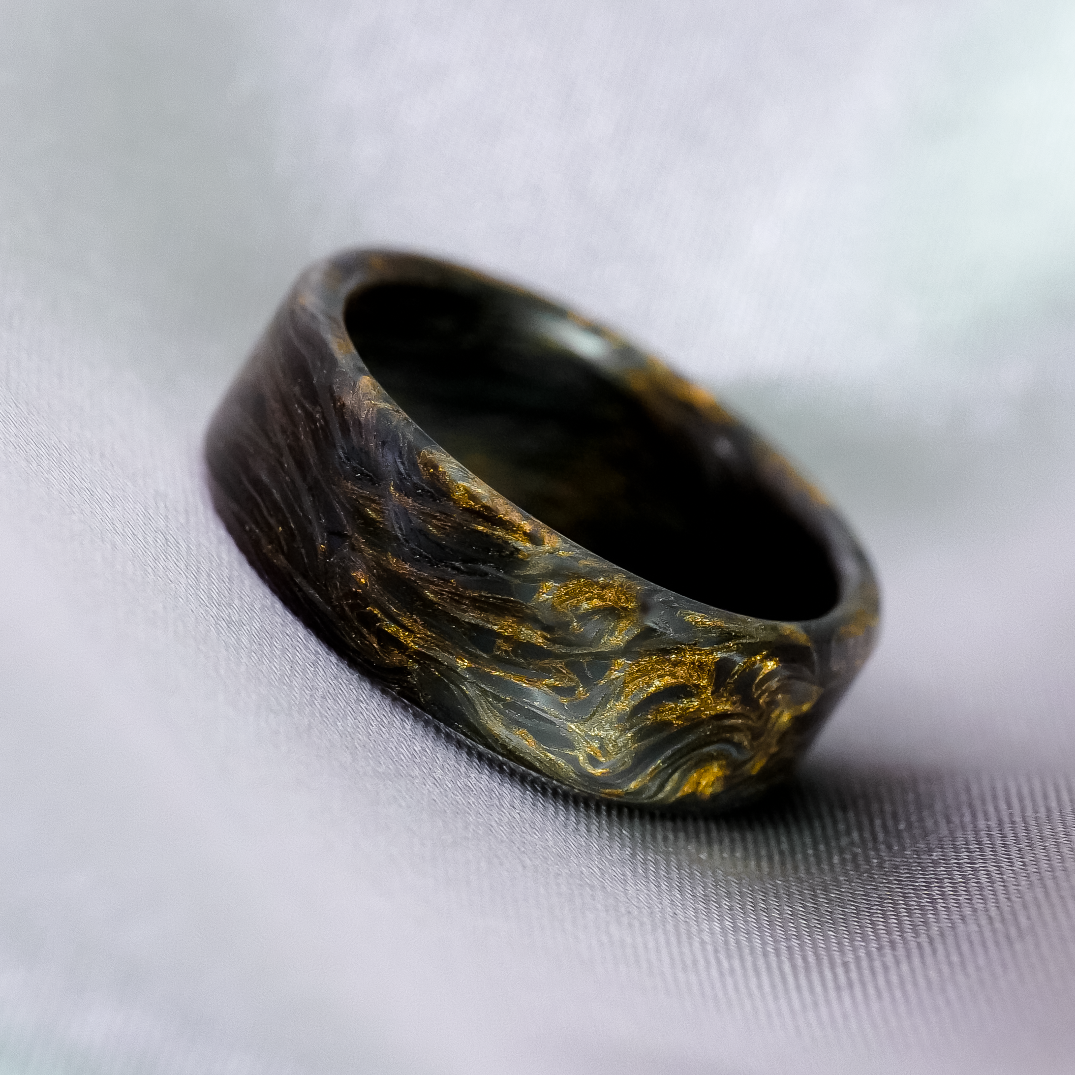 Image of Gold Burl Carbon Fiber Ring