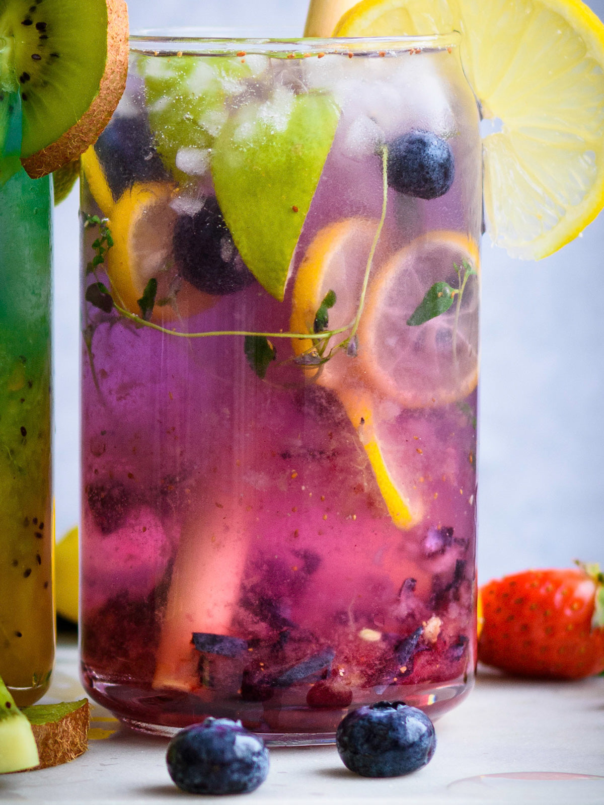 blueberry lemon butterfly pea mocktail