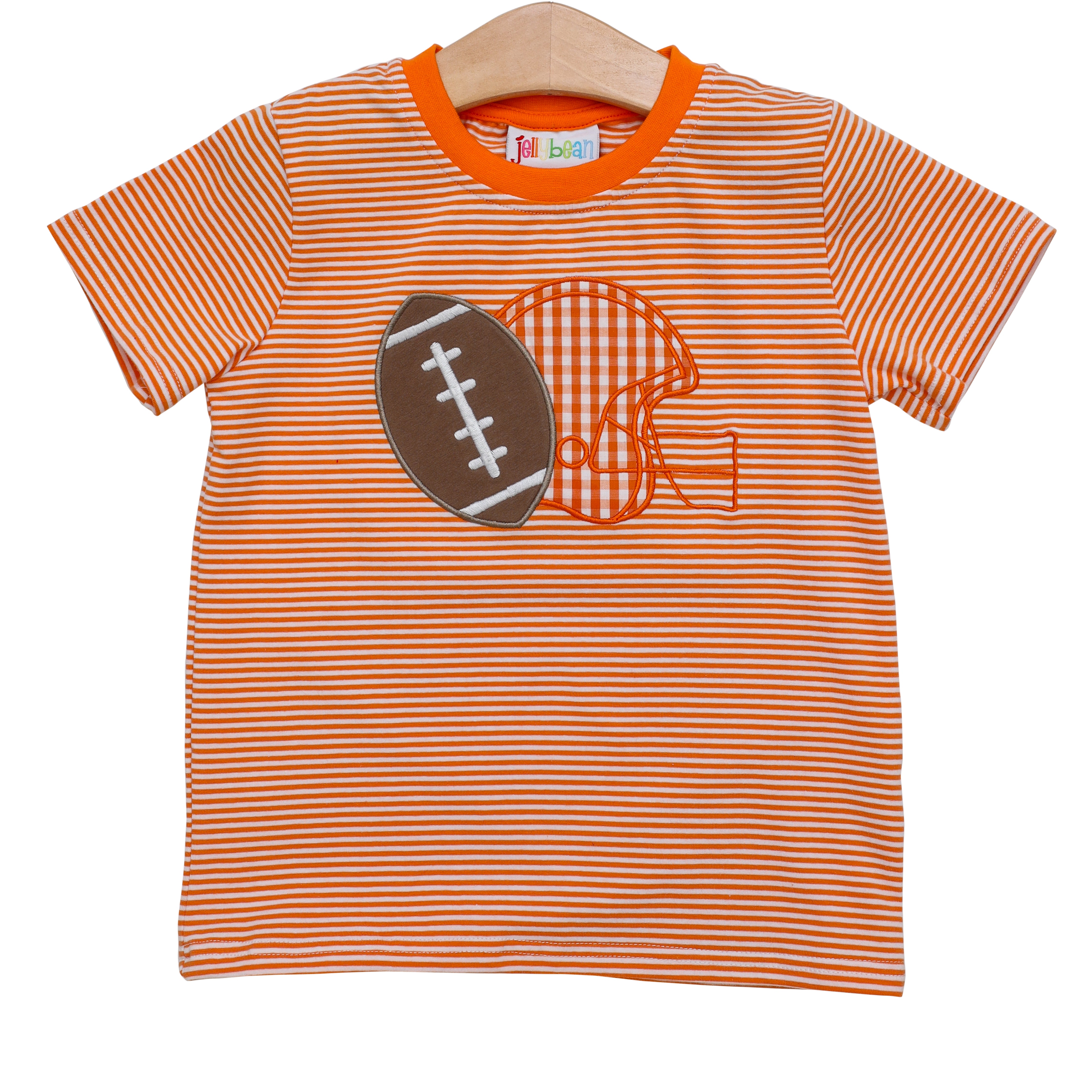 Football Applique T-Shirt- Yellow Stripe – Smock Candy